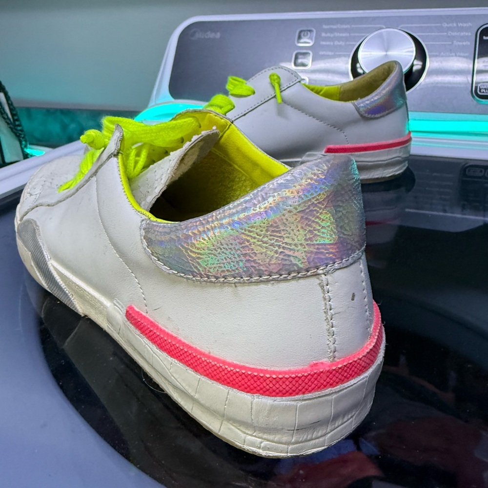 DV by Dolce Vita White and Neon Sneakers